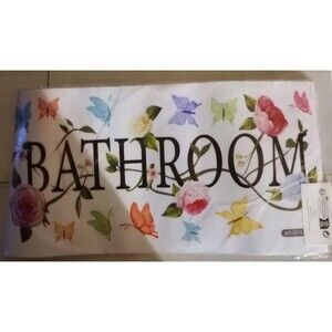 Beautiful Butterfly Flower Bathroom Wall Sticker Door Mural Home Decor 15 Inch